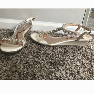 Badgley Mischka Yadira Wedge Ivory Bridal